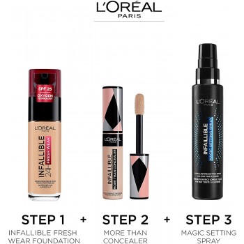 L'Oréal Paris Make-up designer 24H Fresh Wear Base de Maquillaje de Larga Duración , Tono 200 Sable Doré- 30 ml