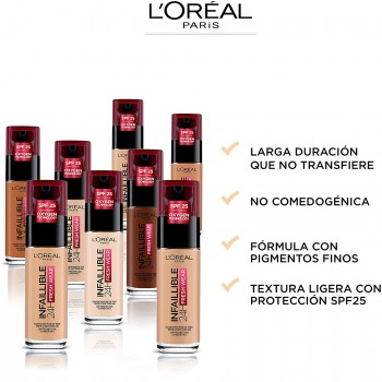 L'Oréal Paris Make-up designer 24H Fresh Wear Base de Maquillaje de Larga Duración , Tono 200 Sable Doré- 30 ml