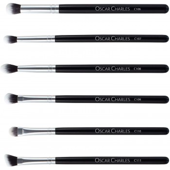 Oscar Charles Set de Brochas de Maquillaje Profesional de 17 Piezas : Brochas y Pinceles de Maquillaje, estuche de pincel de maq