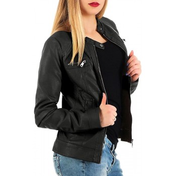 Only Bandit PU Biker Chaqueta para Mujer