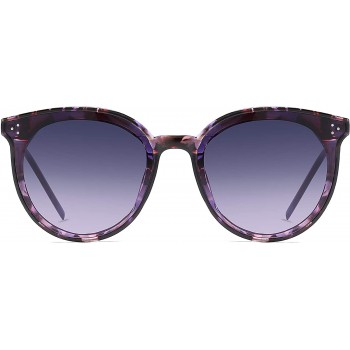 SOJOS Lentes De Sol Para Mujer Hombre Marco Plastico Redondo Retro Con Taches DOLPHIN SJ2068