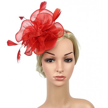 HIDOLL Diadema Fascinator Sombrero Pluma Semicircular Sombrero Tocado Banquete Novia Adornos para el Cabello