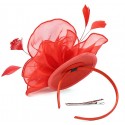 HIDOLL Diadema Fascinator Sombrero Pluma Semicircular Sombrero Tocado Banquete Novia Adornos para el Cabello