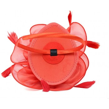 HIDOLL Diadema Fascinator Sombrero Pluma Semicircular Sombrero Tocado Banquete Novia Adornos para el Cabello