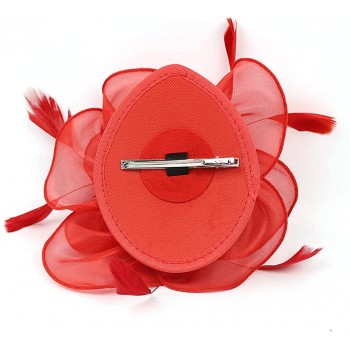 HIDOLL Diadema Fascinator Sombrero Pluma Semicircular Sombrero Tocado Banquete Novia Adornos para el Cabello