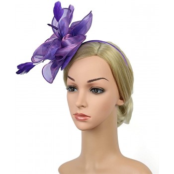 HIDOLL Diadema Fascinator Sombrero Pluma Semicircular Sombrero Tocado Banquete Novia Adornos para el Cabello