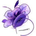 HIDOLL Diadema Fascinator Sombrero Pluma Semicircular Sombrero Tocado Banquete Novia Adornos para el Cabello