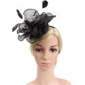 HIDOLL Diadema Fascinator Sombrero Pluma Semicircular Sombrero Tocado Banquete Novia Adornos para el Cabello