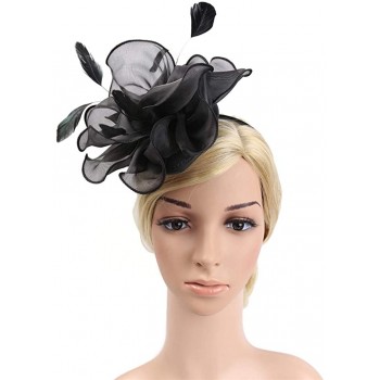 HIDOLL Diadema Fascinator Sombrero Pluma Semicircular Sombrero Tocado Banquete Novia Adornos para el Cabello