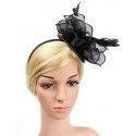 HIDOLL Diadema Fascinator Sombrero Pluma Semicircular Sombrero Tocado Banquete Novia Adornos para el Cabello