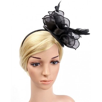 HIDOLL Diadema Fascinator Sombrero Pluma Semicircular Sombrero Tocado Banquete Novia Adornos para el Cabello