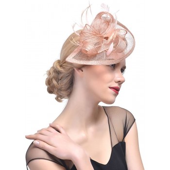 HIDOLL Diadema Fascinator Sombrero Pluma Semicircular Sombrero Tocado Banquete Novia Adornos para el Cabello