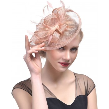 HIDOLL Diadema Fascinator Sombrero Pluma Semicircular Sombrero Tocado Banquete Novia Adornos para el Cabello