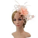 HIDOLL Diadema Fascinator Sombrero Pluma Semicircular Sombrero Tocado Banquete Novia Adornos para el Cabello