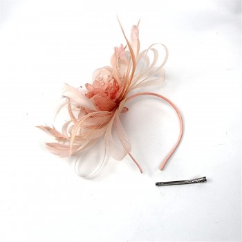 HIDOLL Diadema Fascinator Sombrero Pluma Semicircular Sombrero Tocado Banquete Novia Adornos para el Cabello