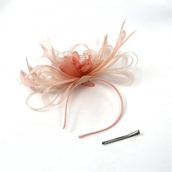 HIDOLL Diadema Fascinator Sombrero Pluma Semicircular Sombrero Tocado Banquete Novia Adornos para el Cabello