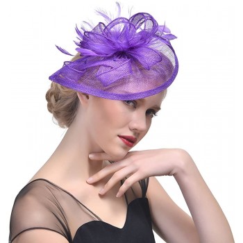 HIDOLL Diadema Fascinator Sombrero Pluma Semicircular Sombrero Tocado Banquete Novia Adornos para el Cabello