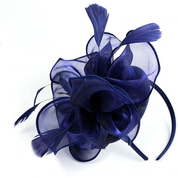 HIDOLL Diadema Fascinator Sombrero Pluma Semicircular Sombrero Tocado Banquete Novia Adornos para el Cabello