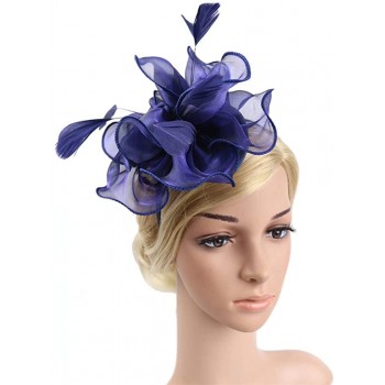 HIDOLL Diadema Fascinator Sombrero Pluma Semicircular Sombrero Tocado Banquete Novia Adornos para el Cabello