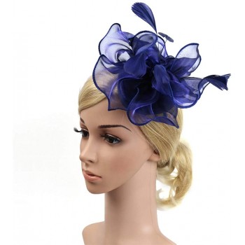 HIDOLL Diadema Fascinator Sombrero Pluma Semicircular Sombrero Tocado Banquete Novia Adornos para el Cabello