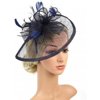 HIDOLL Diadema Fascinator Sombrero Pluma Semicircular Sombrero Tocado Banquete Novia Adornos para el Cabello