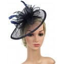 HIDOLL Diadema Fascinator Sombrero Pluma Semicircular Sombrero Tocado Banquete Novia Adornos para el Cabello