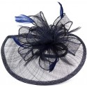 HIDOLL Diadema Fascinator Sombrero Pluma Semicircular Sombrero Tocado Banquete Novia Adornos para el Cabello