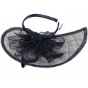 HIDOLL Diadema Fascinator Sombrero Pluma Semicircular Sombrero Tocado Banquete Novia Adornos para el Cabello