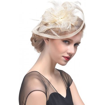 HIDOLL Diadema Fascinator Sombrero Pluma Semicircular Sombrero Tocado Banquete Novia Adornos para el Cabello