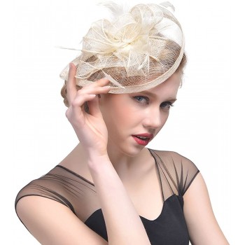 HIDOLL Diadema Fascinator Sombrero Pluma Semicircular Sombrero Tocado Banquete Novia Adornos para el Cabello