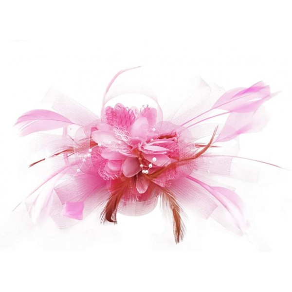 HIDOLL Diadema Fascinator Sombrero Pluma Semicircular Sombrero Tocado Banquete Novia Adornos para el Cabello