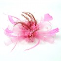 HIDOLL Diadema Fascinator Sombrero Pluma Semicircular Sombrero Tocado Banquete Novia Adornos para el Cabello