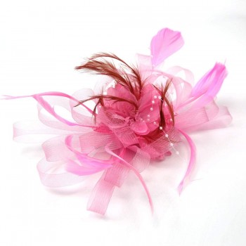 HIDOLL Diadema Fascinator Sombrero Pluma Semicircular Sombrero Tocado Banquete Novia Adornos para el Cabello