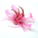 HIDOLL Diadema Fascinator Sombrero Pluma Semicircular Sombrero Tocado Banquete Novia Adornos para el Cabello