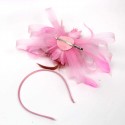 HIDOLL Diadema Fascinator Sombrero Pluma Semicircular Sombrero Tocado Banquete Novia Adornos para el Cabello