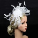 HIDOLL Diadema Fascinator Sombrero Pluma Semicircular Sombrero Tocado Banquete Novia Adornos para el Cabello