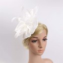 HIDOLL Diadema Fascinator Sombrero Pluma Semicircular Sombrero Tocado Banquete Novia Adornos para el Cabello