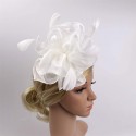 HIDOLL Diadema Fascinator Sombrero Pluma Semicircular Sombrero Tocado Banquete Novia Adornos para el Cabello