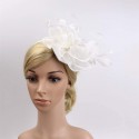 HIDOLL Diadema Fascinator Sombrero Pluma Semicircular Sombrero Tocado Banquete Novia Adornos para el Cabello