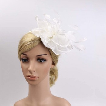 HIDOLL Diadema Fascinator Sombrero Pluma Semicircular Sombrero Tocado Banquete Novia Adornos para el Cabello