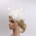 HIDOLL Diadema Fascinator Sombrero Pluma Semicircular Sombrero Tocado Banquete Novia Adornos para el Cabello