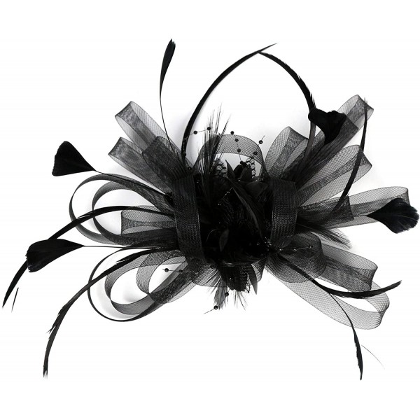 HIDOLL Diadema Fascinator Sombrero Pluma Semicircular Sombrero Tocado Banquete Novia Adornos para el Cabello