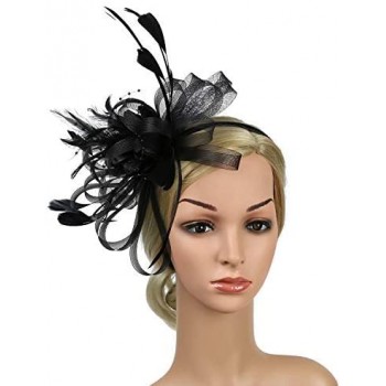 HIDOLL Diadema Fascinator Sombrero Pluma Semicircular Sombrero Tocado Banquete Novia Adornos para el Cabello