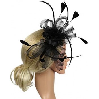 HIDOLL Diadema Fascinator Sombrero Pluma Semicircular Sombrero Tocado Banquete Novia Adornos para el Cabello