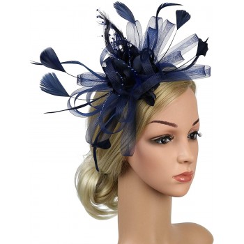 HIDOLL Diadema Fascinator Sombrero Pluma Semicircular Sombrero Tocado Banquete Novia Adornos para el Cabello