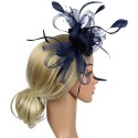 HIDOLL Diadema Fascinator Sombrero Pluma Semicircular Sombrero Tocado Banquete Novia Adornos para el Cabello