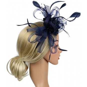 HIDOLL Diadema Fascinator Sombrero Pluma Semicircular Sombrero Tocado Banquete Novia Adornos para el Cabello