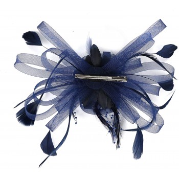 HIDOLL Diadema Fascinator Sombrero Pluma Semicircular Sombrero Tocado Banquete Novia Adornos para el Cabello