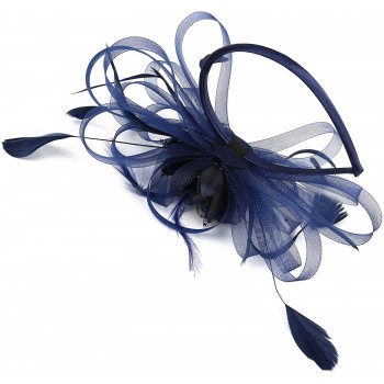 HIDOLL Diadema Fascinator Sombrero Pluma Semicircular Sombrero Tocado Banquete Novia Adornos para el Cabello