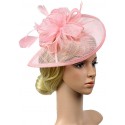 HIDOLL Diadema Fascinator Sombrero Pluma Semicircular Sombrero Tocado Banquete Novia Adornos para el Cabello